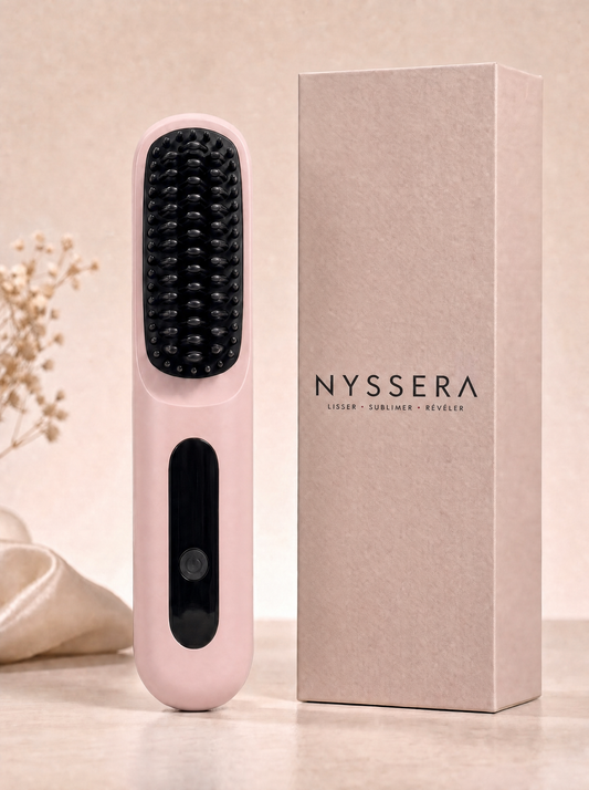 La Brosse Chauffante Nyssera - Rose Poudré avec boîte